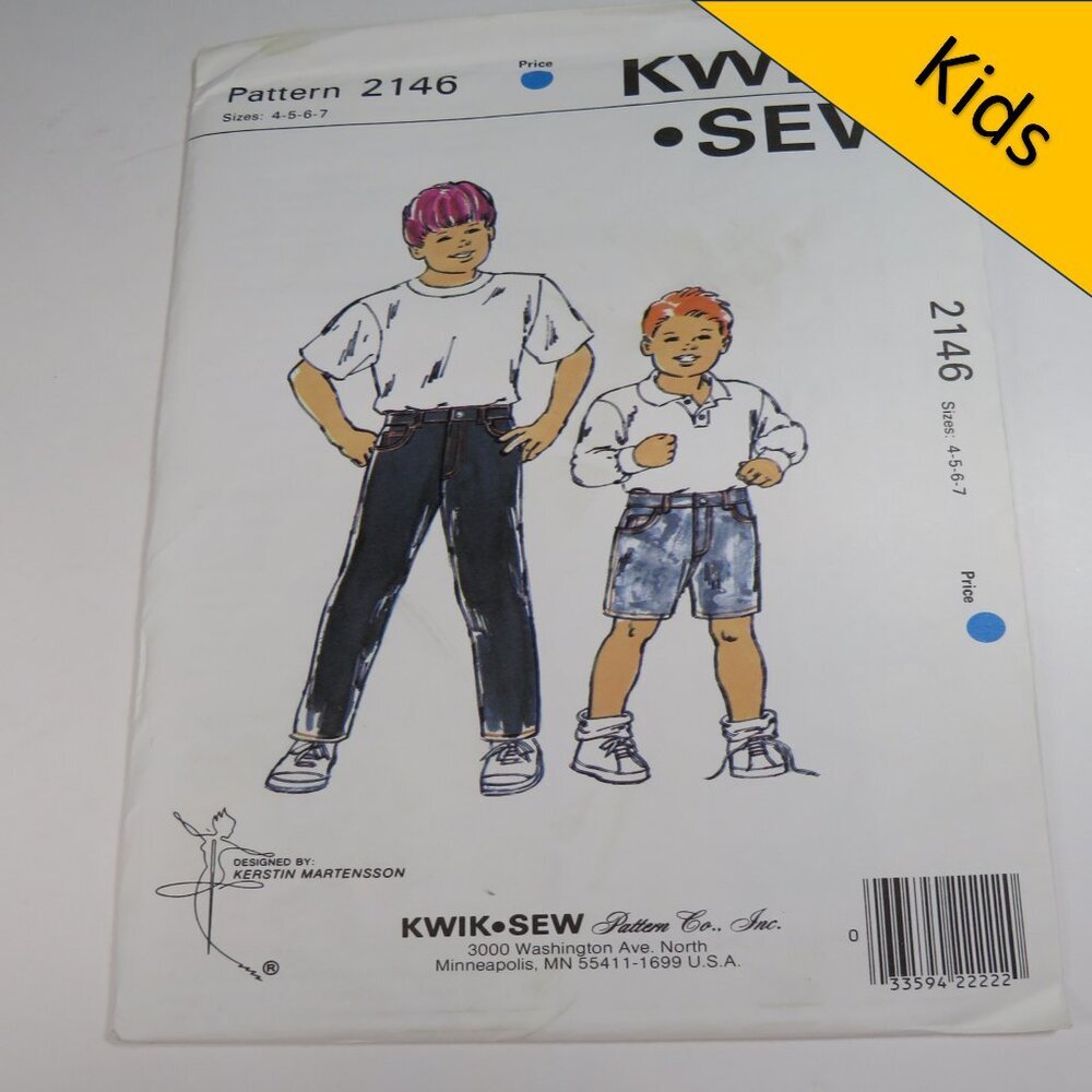 Kwik Sew 2146 boy / child size 4-7 jeans / shorts